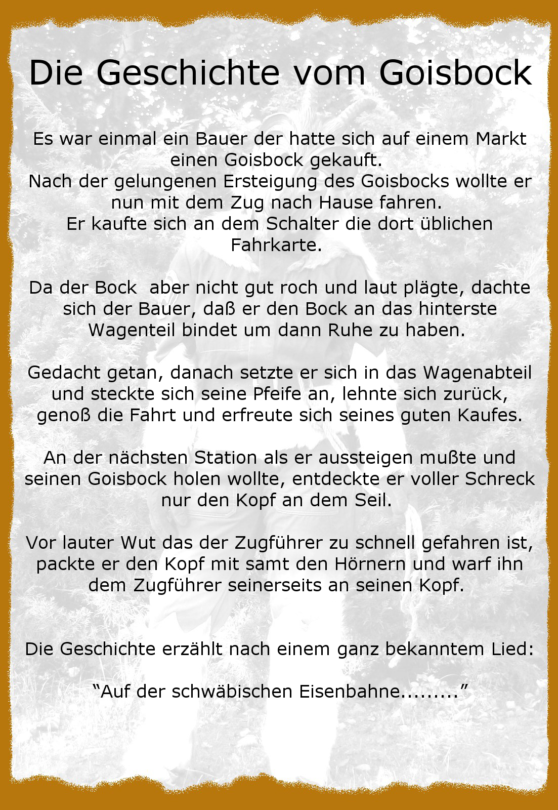 Geschichte Goisbock